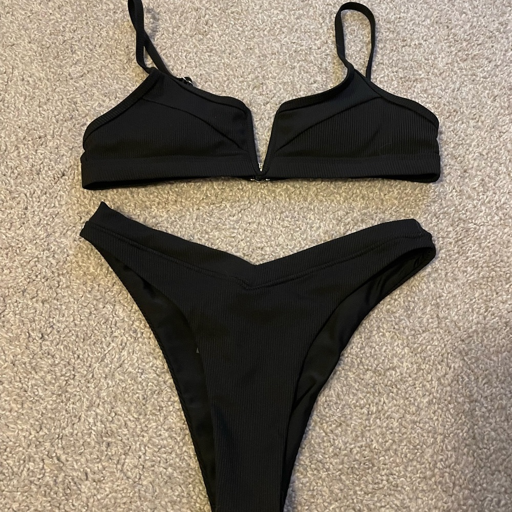 Zaful Elegant Black Bikini Set